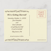 Carte Postale Faire-part Mariage de chiens Labradors au Chocolat Enregistre (Dos)