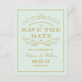 CARTE POSTALE FAIRE-PART MARIAGE DE CLASSE | ENREGISTRER LA DATE D'ANNONCE (Devant)