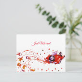 Carte Postale Faire-part Mariage de couple doux tout juste mariés aquarelle (Debout devant)