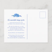 Carte Postale Faire-part Mariage de couronne de coeur bleu oublié-moi-pas a (Dos)