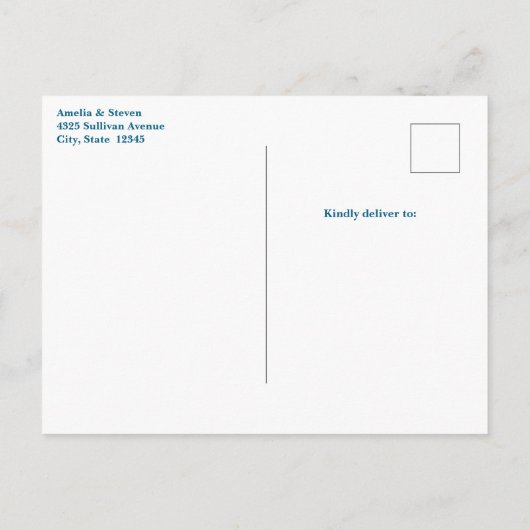 Carte Postale Faire-part Mariage de créature marine dauphin mignon (Dos)