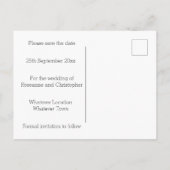 Carte Postale Faire-part Mariage De Design Coeur Bleu Et Papillons (Dos)