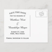 Carte Postale Faire-part Mariage de Destination à Sauver la Date sous les P (Dos)