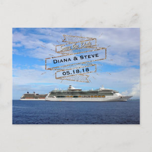 Carte Postale Faire-part Mariage de destination - Date à retenir Bateaux