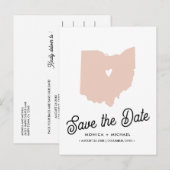 CARTE POSTALE FAIRE-PART MARIAGE DE DESTINATION DE L'ÉTAT DE L'OHIO TOUTE C (Devant / Derrière)