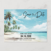 Carte Postale Faire-part Mariage de Destination de Plage Enregistrer la Dat (Devant)