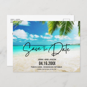 Carte Postale Faire-part Mariage De Destination De Plage Sauvegardez La Dat