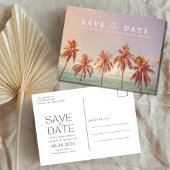 Carte Postale Faire-part Mariage de Destination de Plage Tropicale Enregist