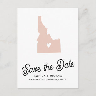 CARTE POSTALE FAIRE-PART MARIAGE DE DESTINATION D'ÉTAT DE IDAHO TOUTE COULE
