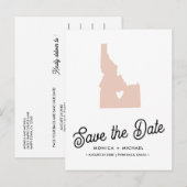 CARTE POSTALE FAIRE-PART MARIAGE DE DESTINATION D'ÉTAT DE IDAHO TOUTE COULE (Devant / Derrière)