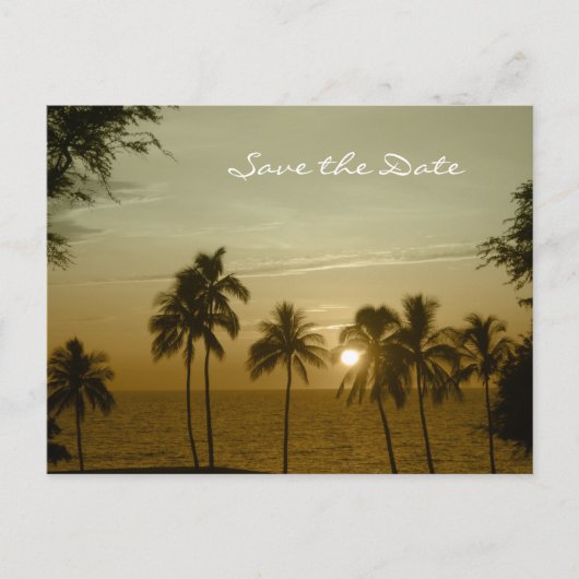 Carte Postale Faire-part Mariage de Destination Enregistrer la Date, Mauna (Devant)