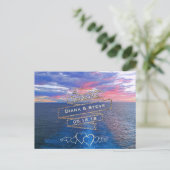 Carte Postale Faire-part Mariage de destination Enregistrer la date | Océan (Debout devant)