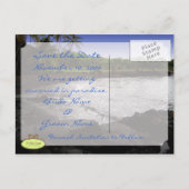 Carte Postale Faire-part Mariage de destination Enregistrer la date, sable  (Dos)