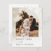Carte Postale Faire-part Mariage de destination plage Enregistrer la date (Devant / Derrière)