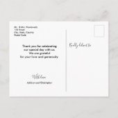 Carte Postale Faire-part Mariage de Destination sur Mesure avec Remerciemen (Dos)