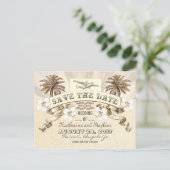 Carte Postale Faire-part mariage de destination tropicale à retenir la date (Debout devant)