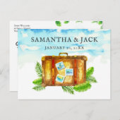 Carte Postale Faire-part Mariage de destination tropicale | Save the date (Devant / Derrière)