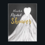 Carte Postale Faire-part Mariage de Fête des mariées Mariage Chalkboard<br><div class="desc">Chalkboard Mariage Robe Fête des mariées Mariage Carte postale. Éléments correspondants disponibles. Customisez le texte comme vous le souhaitez pour n'importe quel événement. Il peut être utilisé pour une sauvegarde de la date,  mariage,  douche nuptiale,  fiançailles,  faire-part,  et promotions etc.</div>