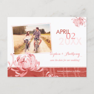 Carte Postale Faire-part Mariage de fleurs de printemps Enregistrer la date