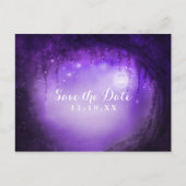 Carte Postale Faire-part Mariage de forêt violette enchantée Enregistrer la (Devant)