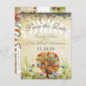 Carte Postale Faire-part Mariage de la branche côté forêt enchantée (Devant / Derrière)