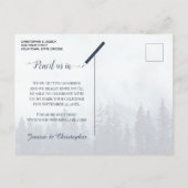 Carte Postale Faire-part Mariage de la forêt bleue rustique Enregistrer la  (Dos)