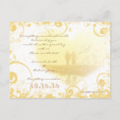 Carte Postale Faire-part Mariage de la plage de Coeur Jaune (Dos)