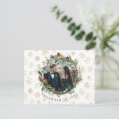 Carte Postale Faire-part Mariage de la saison de Noël à retenir la date (Debout devant)