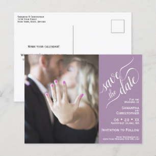 Carte Postale Faire-part Mariage de lavande Enregistrer la date Photo & Cal