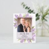 Carte Postale Faire-part Mariage de Lilacs rustiques Enregistrer la date La (Debout devant)