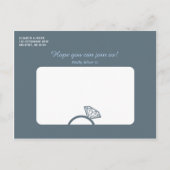 Carte Postale Faire-part Mariage de machine gris et bleu Enregistrer la dat (Dos)