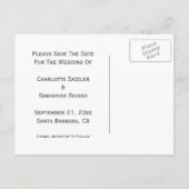 Carte Postale Faire-part Mariage de mariée et de marié à vélo en tandem mig (Dos)