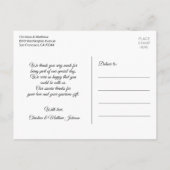 Carte Postale Faire-part Mariage de MERCI de neige | PHOTO (Dos)