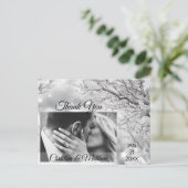 Carte Postale Faire-part Mariage de MERCI de neige | PHOTO (Debout devant)