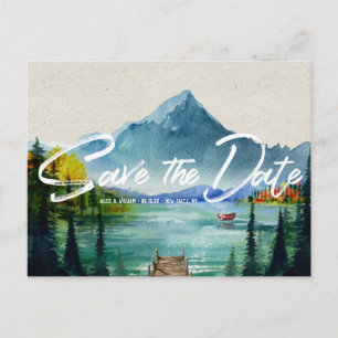 Carte Postale Faire-part Mariage de montagne rustique d'automne Sauvegard