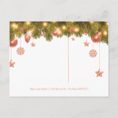 Carte Postale Faire-part Mariage de Noël Save the Date en Rose Gold Rustiqu (Dos)