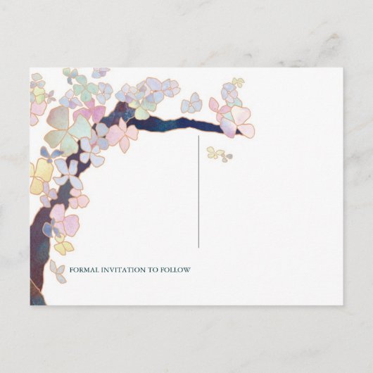 Carte Postale Faire-part Mariage de Nuit Étincelant - Réservez la Date (Dos)