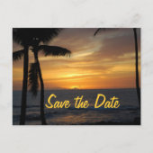 Carte Postale Faire-part Mariage de palmiers tropicaux Date (Devant)
