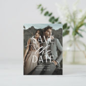Carte Postale Faire-part Mariage de photo verticale de script lisse Enregis (Debout devant)
