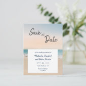 Carte Postale Faire-part Mariage De Plage Design Enregistrer La Date Annonc (Debout devant)