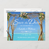 Carte Postale Faire-part Mariage de plage estival boho floral Enregistrez l (Devant / Derrière)