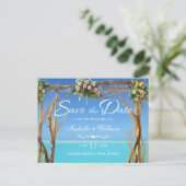 Carte Postale Faire-part Mariage de plage estival boho floral Enregistrez l (Debout devant)