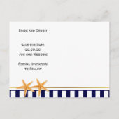 Carte Postale Faire-part Mariage de plage Starfish & stripes Enregistrer la (Dos)