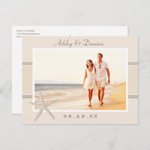 Carte Postale Faire-part Mariage de poisson-Starfish beige neutre Photo Enr