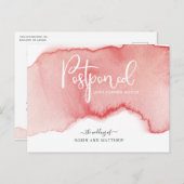 Carte Postale Faire-part Mariage de postpontage d'aquarelle (Devant / Derrière)