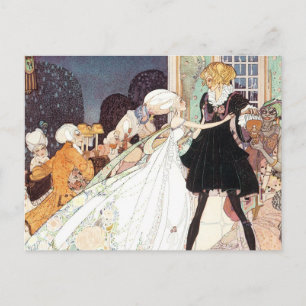 Carte Postale Faire-part Mariage de Princesse de Conte de Fées Rétro - Invi