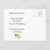 Carte Postale Faire-part Mariage de printemps aux fleurs de cerisier roses (Dos)