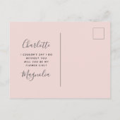 Carte Postale Faire-part Mariage de Renard Mignon Fille Fleur Proposition (Dos)