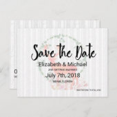 Carte Postale Faire-part Mariage de rennes et de bouleaux rustiques (Devant / Derrière)