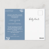 Carte Postale Faire-part Mariage de report bleu Dusty (Dos)